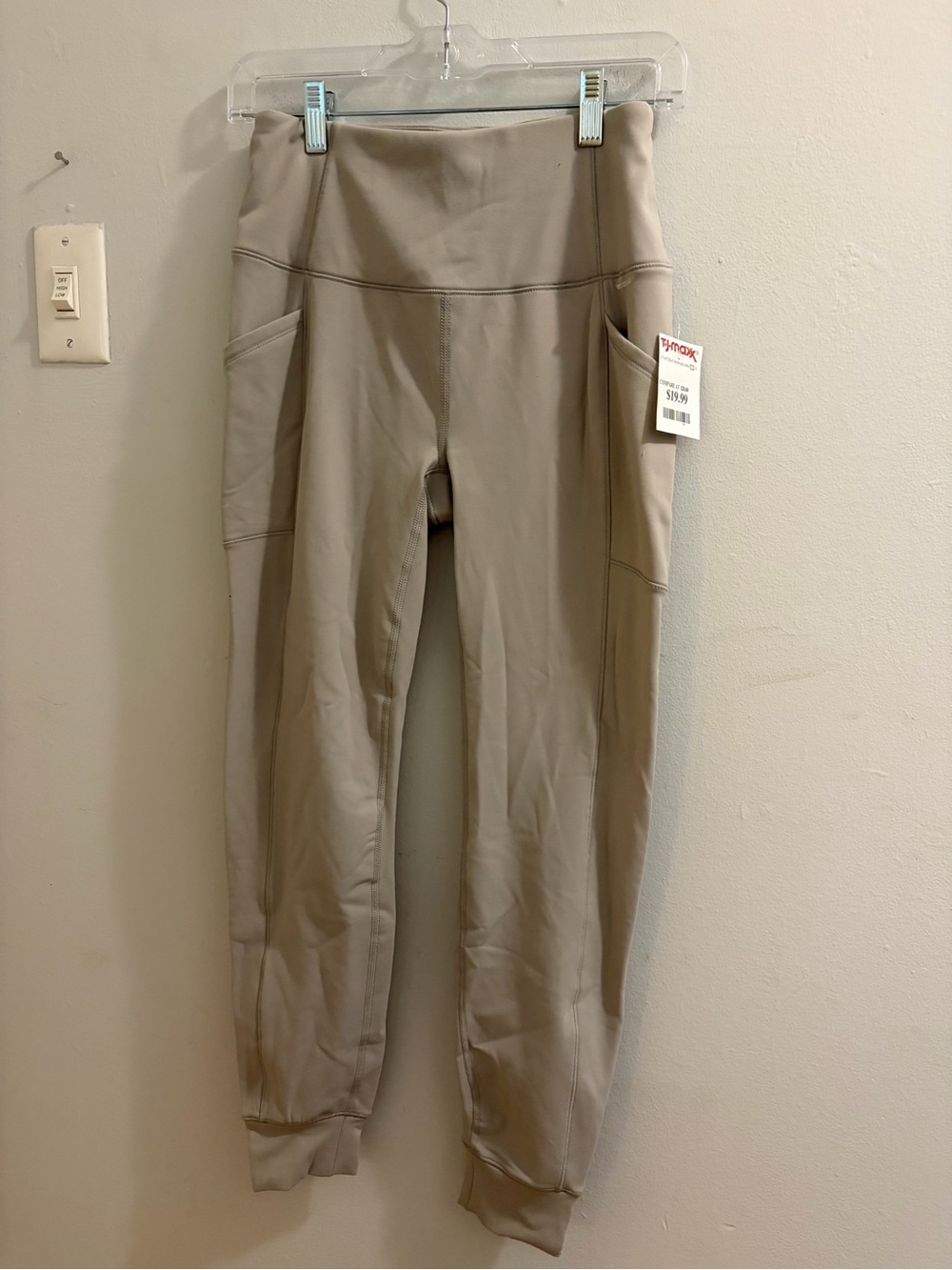 Avalanche Taupe Beige Leggings with Side Seam